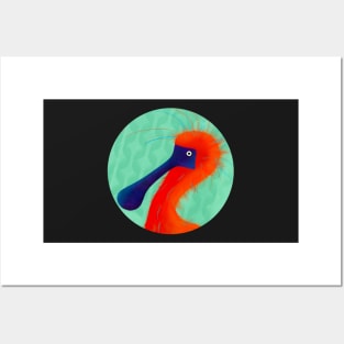 Rare orange bird sticker colorful and funky Posters and Art